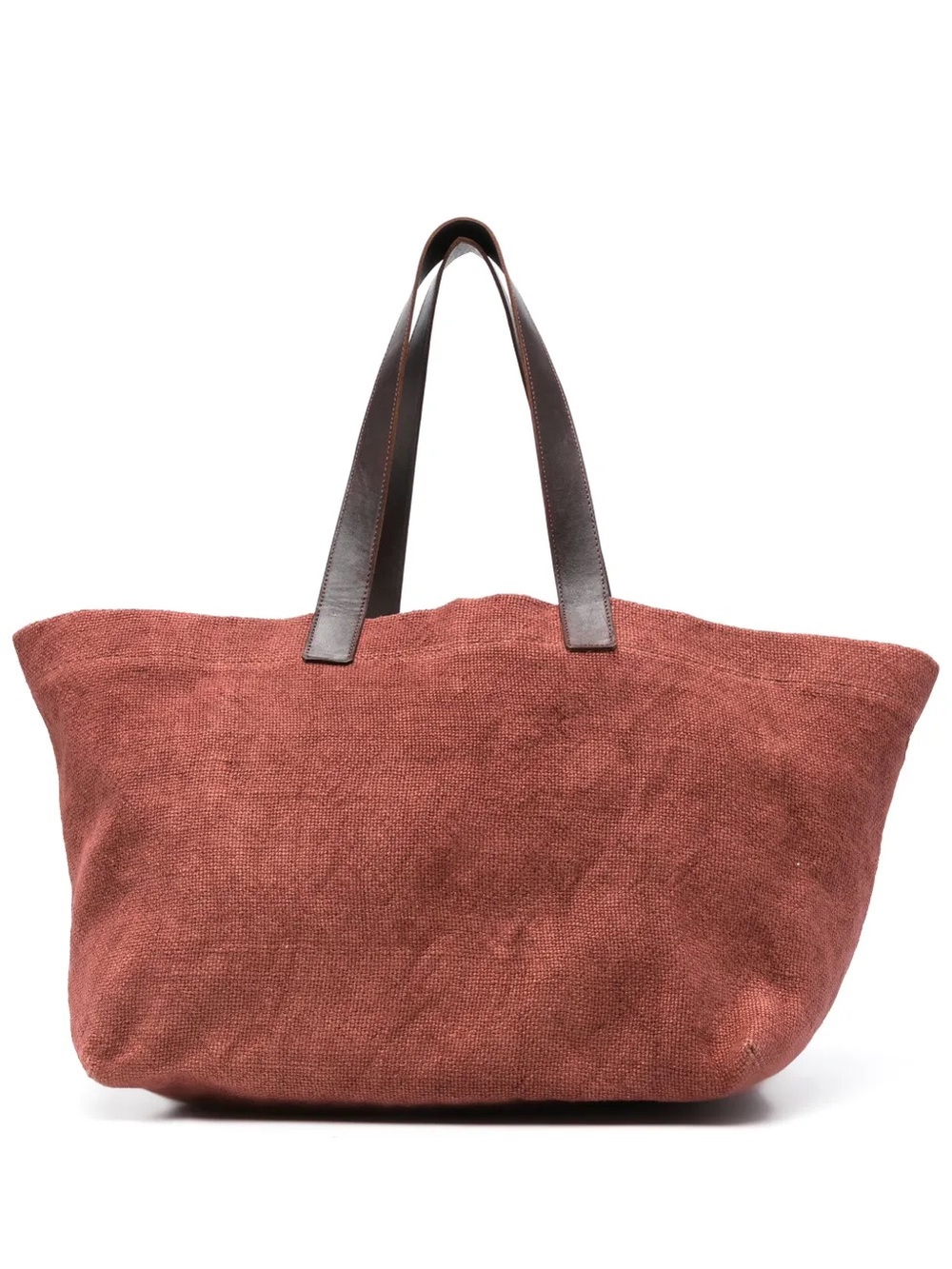 Jute bag with leather handle